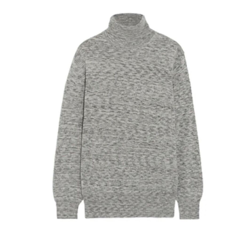 Theory Cashmere Gray Space Dye Turtleneck Sweater size Medium